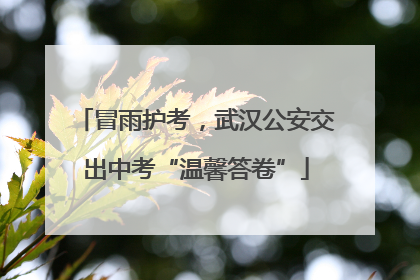 冒雨护考，武汉公安交出中考“温馨答卷”