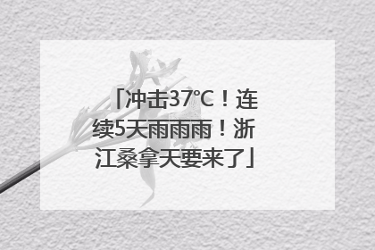 冲击37℃！连续5天雨雨雨！浙江桑拿天要来了