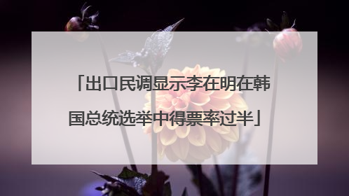 出口民调显示李在明在韩国总统选举中得票率过半
