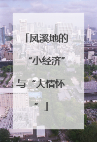 凤溪地的“小经济”与“大情怀”
