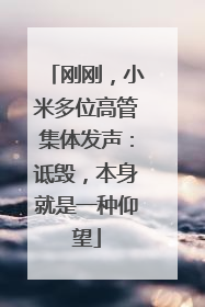 刚刚，小米多位高管集体发声：诋毁，本身就是一种仰望