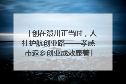 创在澴川正当时，人社护航创业路——孝感市返乡创业成效显著