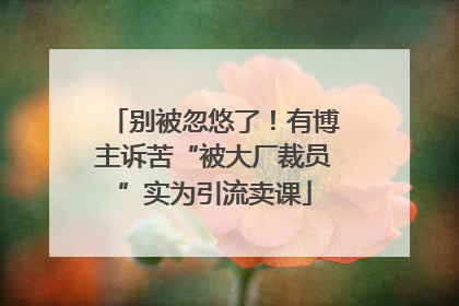 别被忽悠了！有博主诉苦“被大厂裁员”实为引流卖课