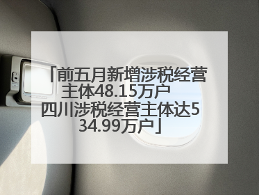 前五月新增涉税经营主体48.15万户 四川涉税经营主体达534.99万户