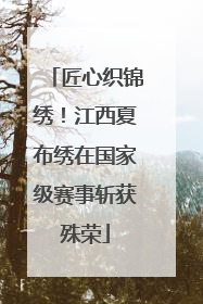 匠心织锦绣！江西夏布绣在国家级赛事斩获殊荣