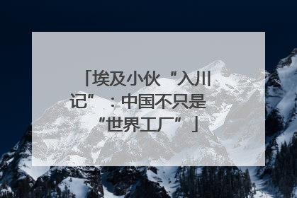 埃及小伙“入川记”：中国不只是“世界工厂”