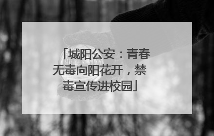 城阳公安：青春无毒向阳花开，禁毒宣传进校园