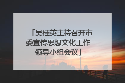 吴桂英主持召开市委宣传思想文化工作领导小组会议