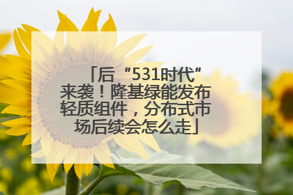 后“531时代”来袭！隆基绿能发布轻质组件，分布式市场后续会怎么走