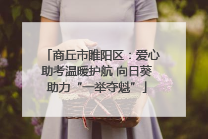 商丘市睢阳区：爱心助考温暖护航 向日葵助力“一举夺魁”