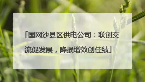 国网沙县区供电公司：联创交流促发展，降损增效创佳绩
