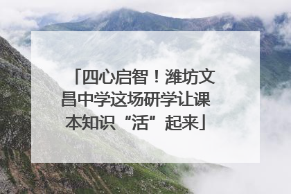 四心启智！潍坊文昌中学这场研学让课本知识“活”起来