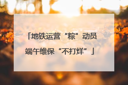 地铁运营“粽”动员 端午维保“不打烊”