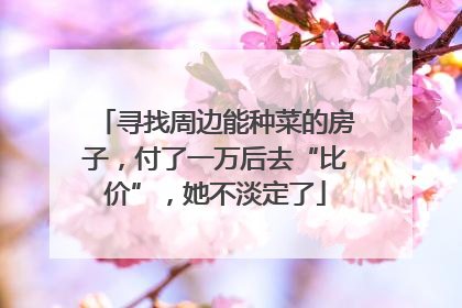 寻找周边能种菜的房子，付了一万后去“比价”，她不淡定了