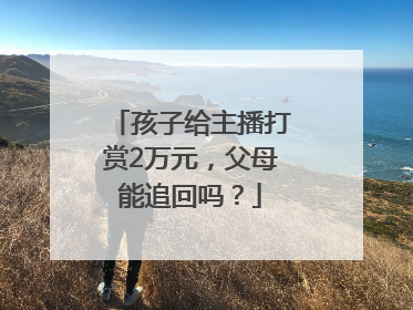 孩子给主播打赏2万元，父母能追回吗？