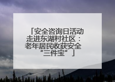 安全咨询日活动走进东湖村社区：老年居民收获安全“三件宝”