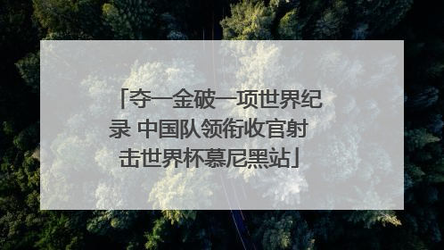 夺一金破一项世界纪录 中国队领衔收官射击世界杯慕尼黑站