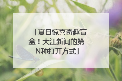 夏日惊喜奇趣盲盒！大江新闻的第N种打开方式