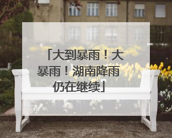 大到暴雨！大暴雨！湖南降雨仍在继续
