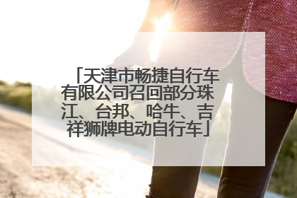 天津市畅捷自行车有限公司召回部分珠江、台邦、哈牛、吉祥狮牌电动自行车