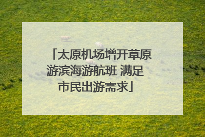太原机场增开草原游滨海游航班 满足市民出游需求