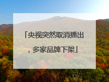 央视突然取消播出，多家品牌下架