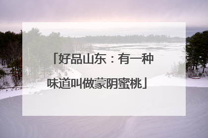好品山东：有一种味道叫做蒙阴蜜桃