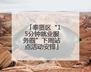 奉贤区“15分钟就业服务圈”下周站点活动安排