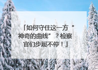 如何守住这一方“神奇的曲线”？检察官们步履不停！