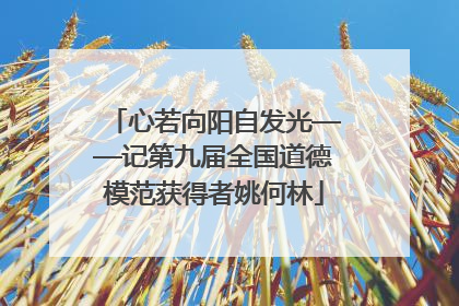 心若向阳自发光——记第九届全国道德模范获得者姚何林