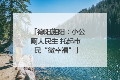 德阳旌阳：小公厕大民生 托起市民“微幸福”