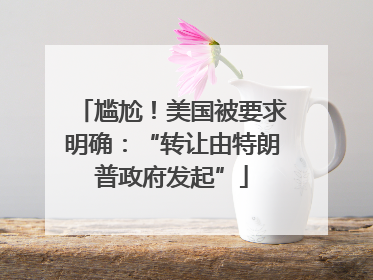 尴尬！美国被要求明确：“转让由特朗普政府发起”