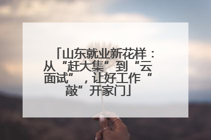 山东就业新花样：从“赶大集”到“云面试”，让好工作“敲”开家门