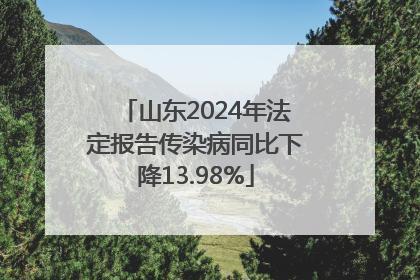 山东2024年法定报告传染病同比下降13.98%