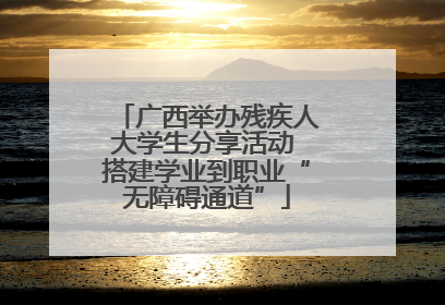 广西举办残疾人大学生分享活动 搭建学业到职业“无障碍通道”