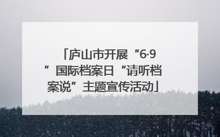 庐山市开展“6·9”国际档案日“请听档案说”主题宣传活动