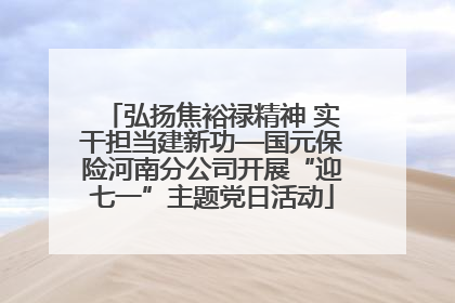 弘扬焦裕禄精神 实干担当建新功—国元保险河南分公司开展“迎七一”主题党日活动