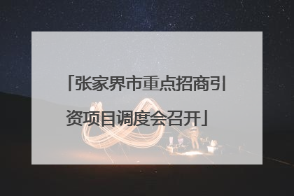 张家界市重点招商引资项目调度会召开