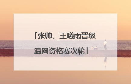 张帅、王曦雨晋级温网资格赛次轮