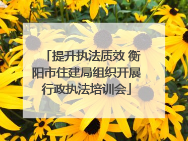 提升执法质效 衡阳市住建局组织开展行政执法培训会