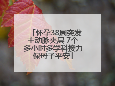 怀孕38周突发主动脉夹层 7个多小时多学科接力保母子平安