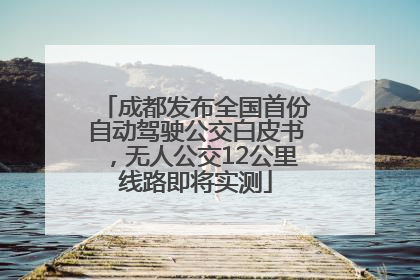 成都发布全国首份自动驾驶公交白皮书，无人公交12公里线路即将实测