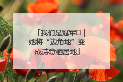 我们是冠军㉓｜她将“边角地”变成诗意栖居地