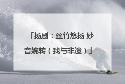 扬剧：丝竹悠扬 妙音婉转（我与非遗）
