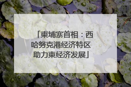 柬埔寨首相：西哈努克港经济特区助力柬经济发展