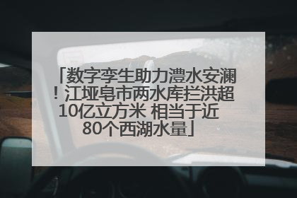 数字孪生助力澧水安澜！江垭皂市两水库拦洪超10亿立方米 相当于近80个西湖水量