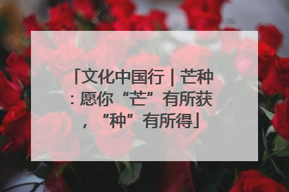 文化中国行｜芒种：愿你“芒”有所获，“种”有所得