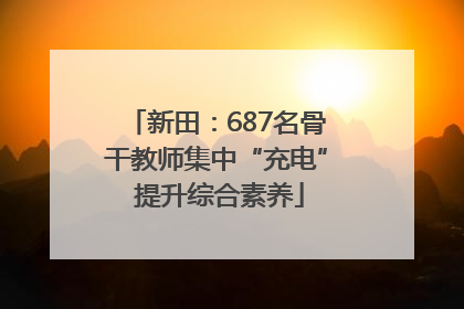 新田：687名骨干教师集中“充电” 提升综合素养
