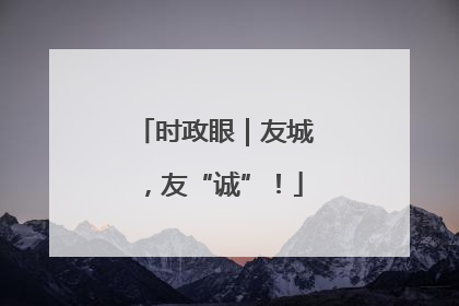 时政眼｜友城，友“诚”！