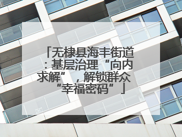 无棣县海丰街道：基层治理“向内求解”，解锁群众“幸福密码”